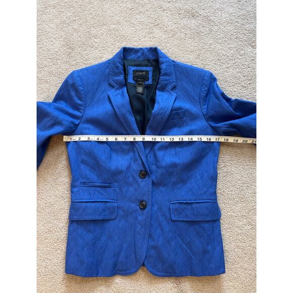 J.Crew Schoolboy Blazer Jacket Size 2 Blue Lined Office Preppy Academia Coastal - Picture 8 of 9
